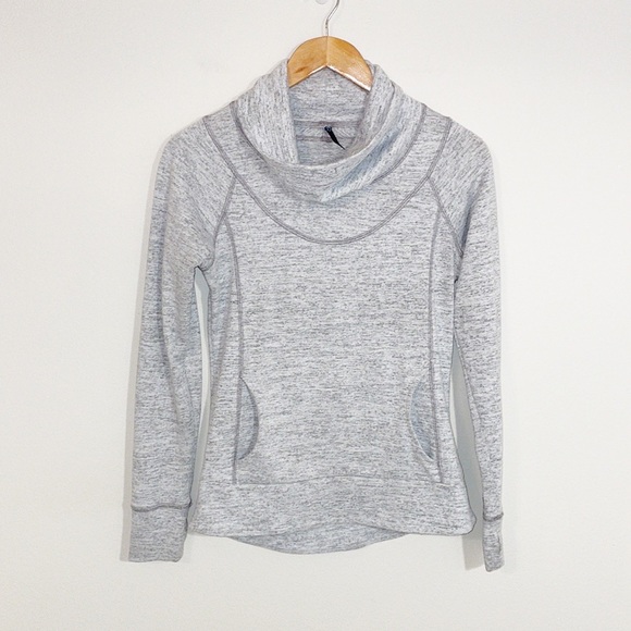 KUHL Lea Cowlneck Pullover Light Gray Knit With Kangaroo Pocket Size Small - Picture 3 of 9